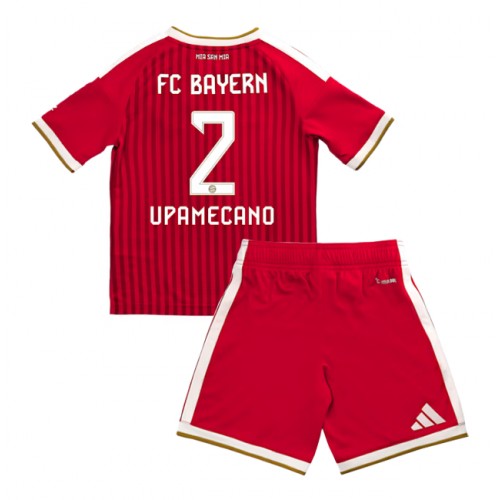 Fotbalové Dres Bayern Munich Dayot Upamecano #2 Dětské Domácí 2026-27 Krátký Rukáv (+ trenýrky)